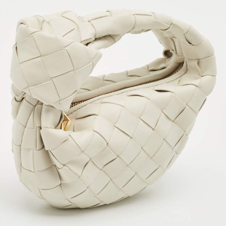 Pre Owned Bottega Veneta White Intrecciato Leather Candy Jodie Bag
