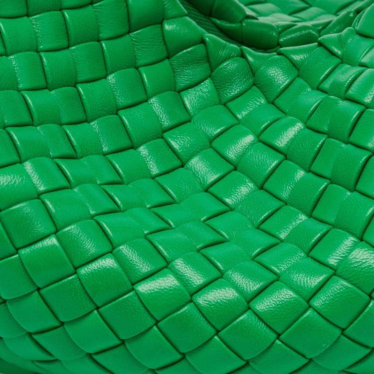Pre Owned Bottega Veneta Green Intrecciato Leather Mini Padded Jodie Hobo