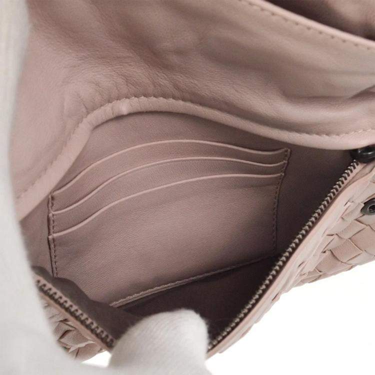 Pre Owned Bottega Veneta Pink Intrecciato Crossbody Bag