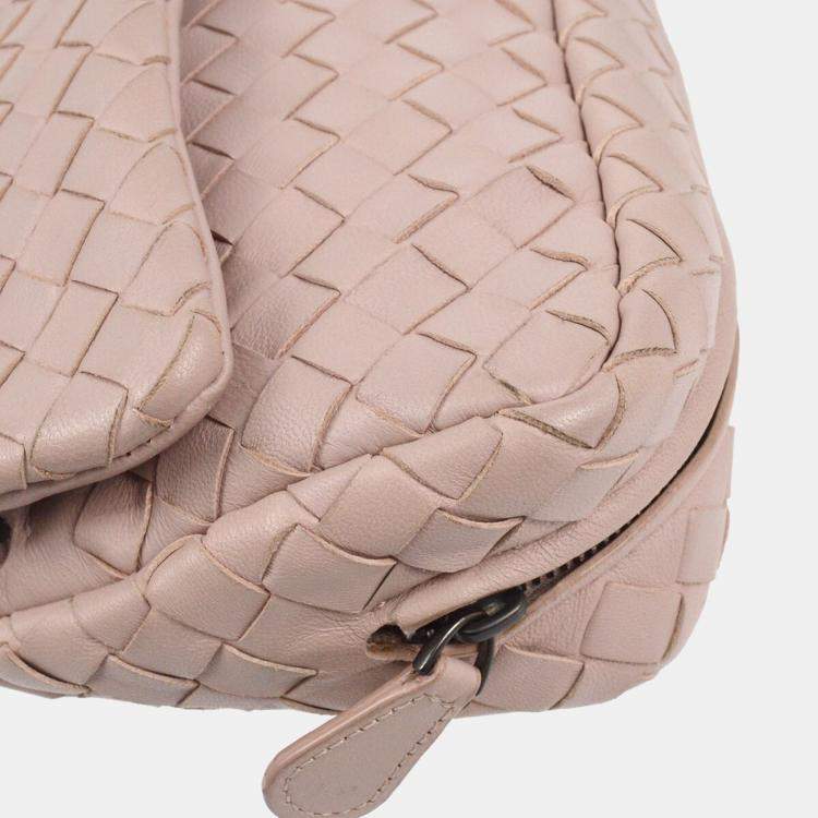 Pre Owned Bottega Veneta Pink Intrecciato Crossbody Bag
