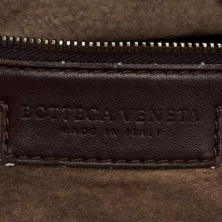 Pre Owned Bottega Veneta Dark Brown Intrecciato Leather Maxi Convertible Tote