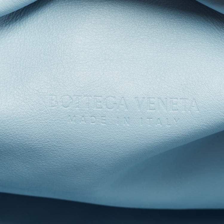 Pre Owned Bottega Veneta Light Blue Leather Classic The Pouch Clutch