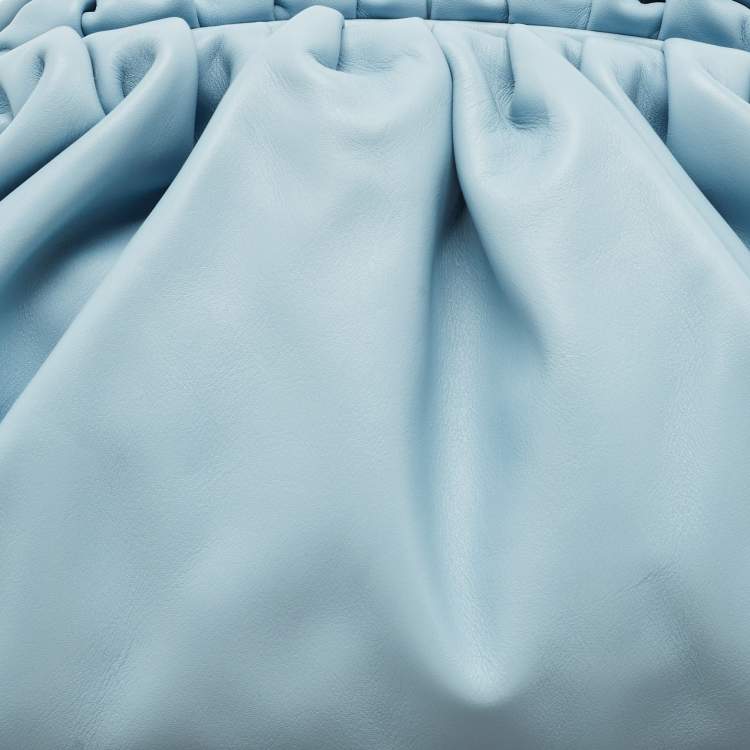 Pre Owned Bottega Veneta Light Blue Leather Classic The Pouch Clutch