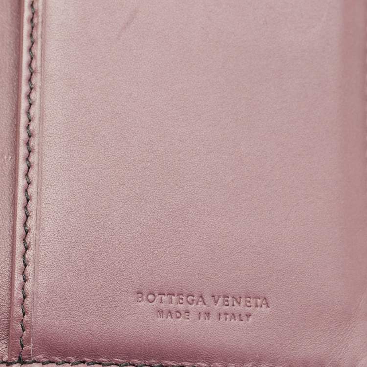Pre Owned Bottega Veneta Mauve Leather Flap Continental Wallet