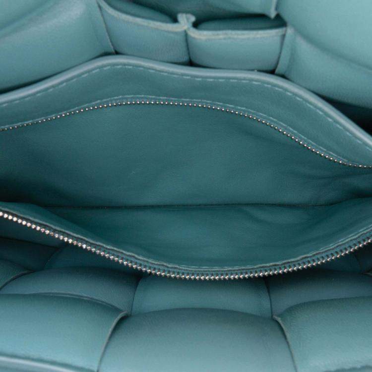 Pre Owned Bottega Veneta Blue Nappa Intrecciato Padded Cassette Crossbody