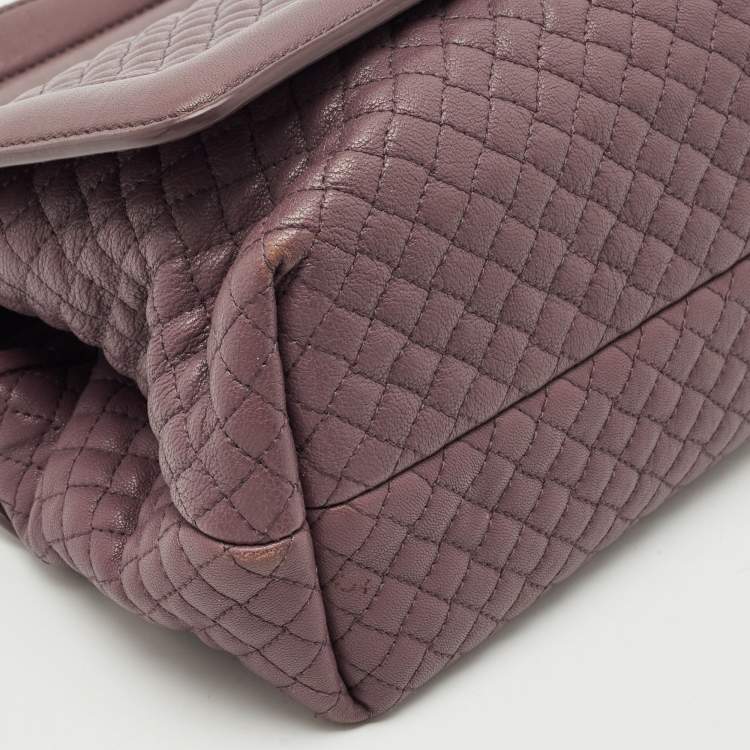 Pre Owned Bottega Veneta Lilac Quilted Leather Olimpia Knot Shoulder Bag