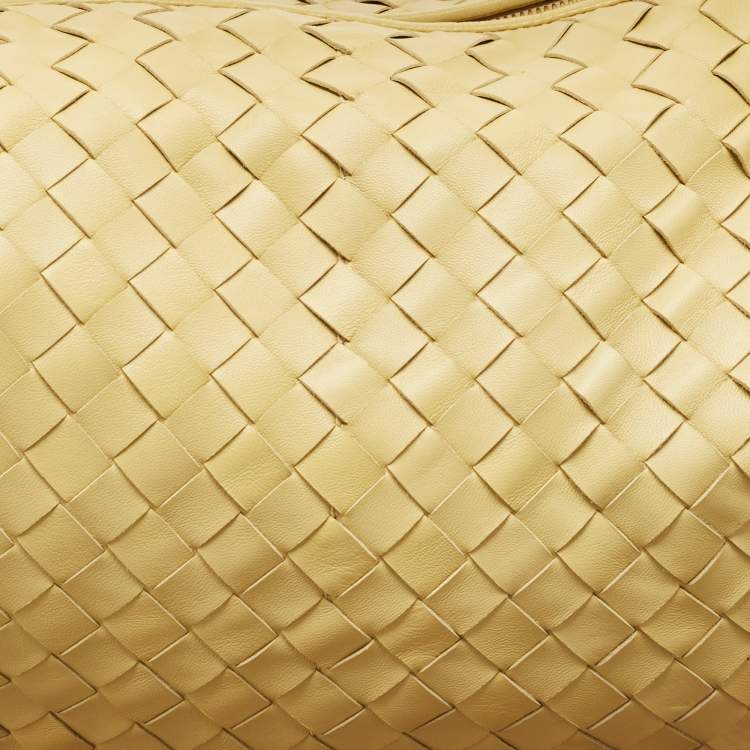 Pre Owned Bottega Veneta Yellow Intrecciato Leather Medium Jodie Hobo