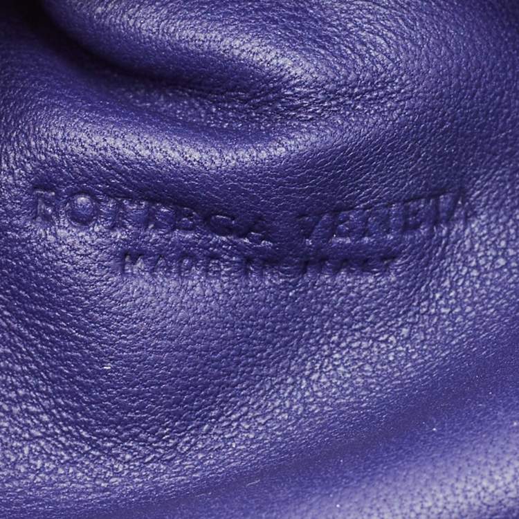 Pre Owned Bottega Veneta Metallic Purple Leather Mini The Pouch Clutch 