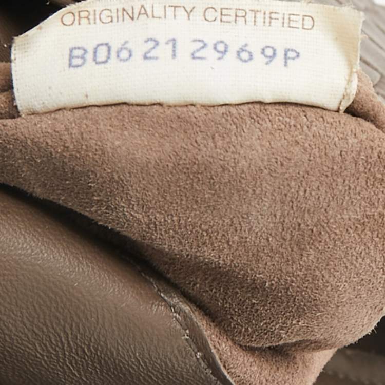 Pre Owned Bottega Veneta Dark Beige Intrecciato Leather Medium Olimpia Shoulder Bag