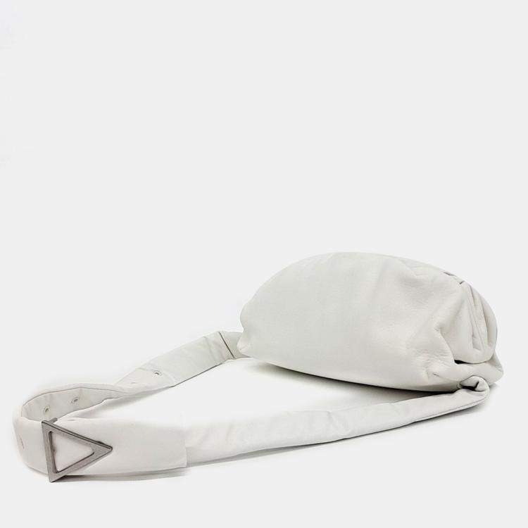 Pre Owned Bottega Veneta White Leather Belt Bag