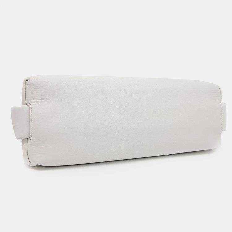 Pre Owned Bottega Veneta White Leather Belt Bag