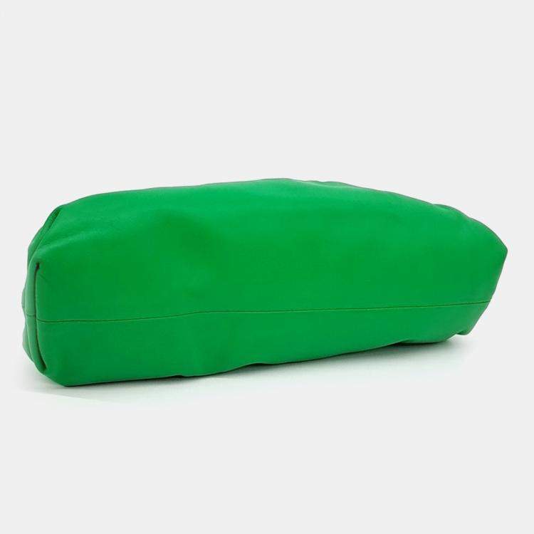 Pre Owned Bottega Veneta Green Leather Butter Calf Pouch