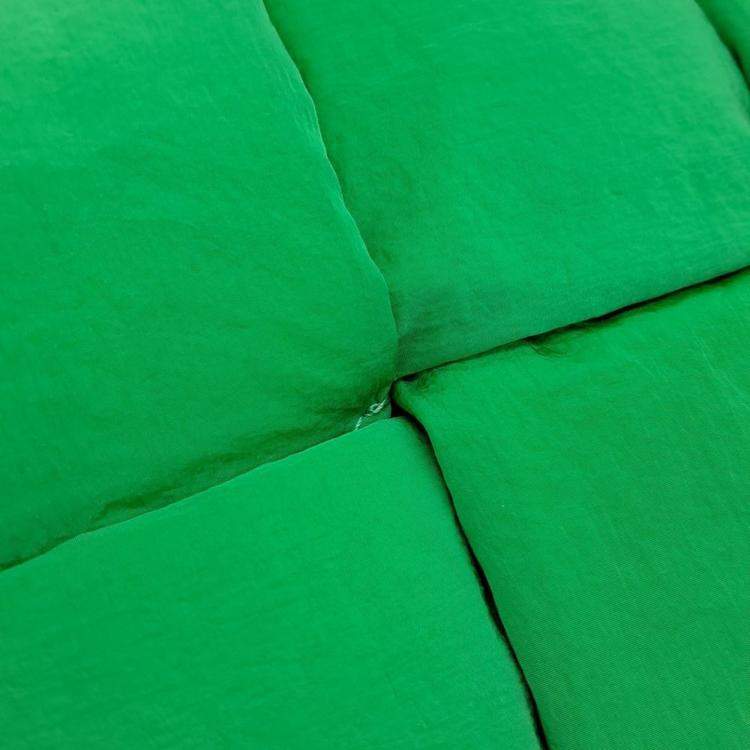 Pre Owned Bottega Veneta Green Fabric Padded Tech Cassette Bag