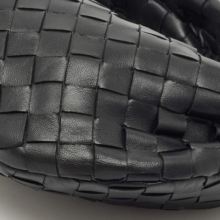 Pre Owned Bottega Veneta Black Intrecciato Leather Mini Jodie Chain Hobo
