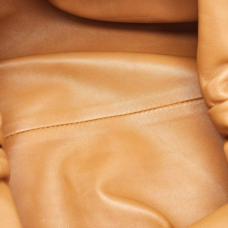 Pre Owned Bottega Veneta Tan Intrecciato Leather Large Pouch Clutch