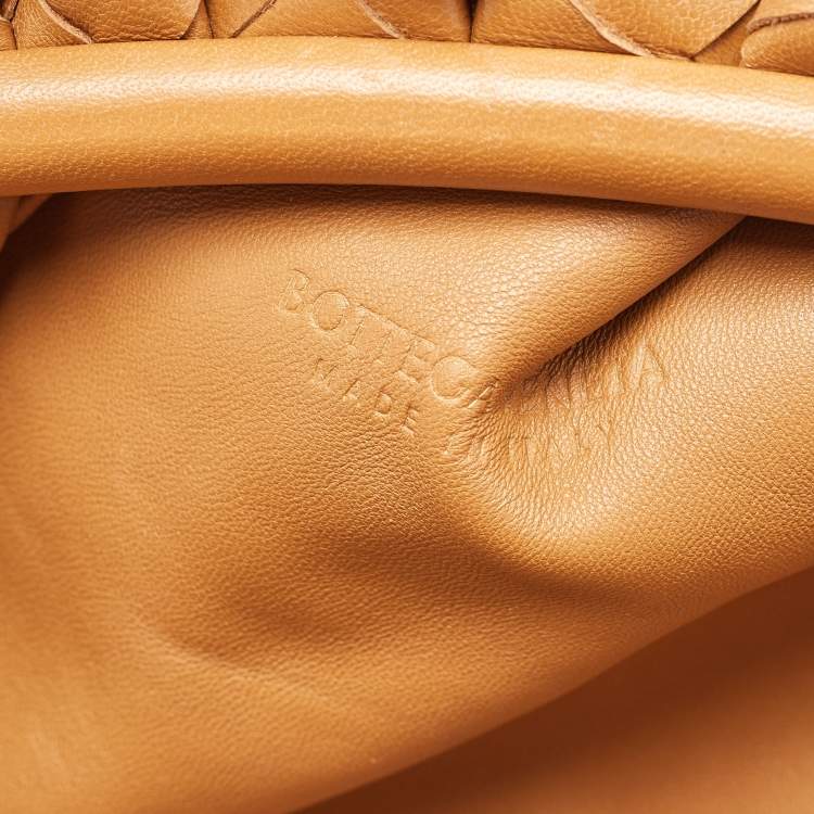 Pre Owned Bottega Veneta Tan Intrecciato Leather Large Pouch Clutch