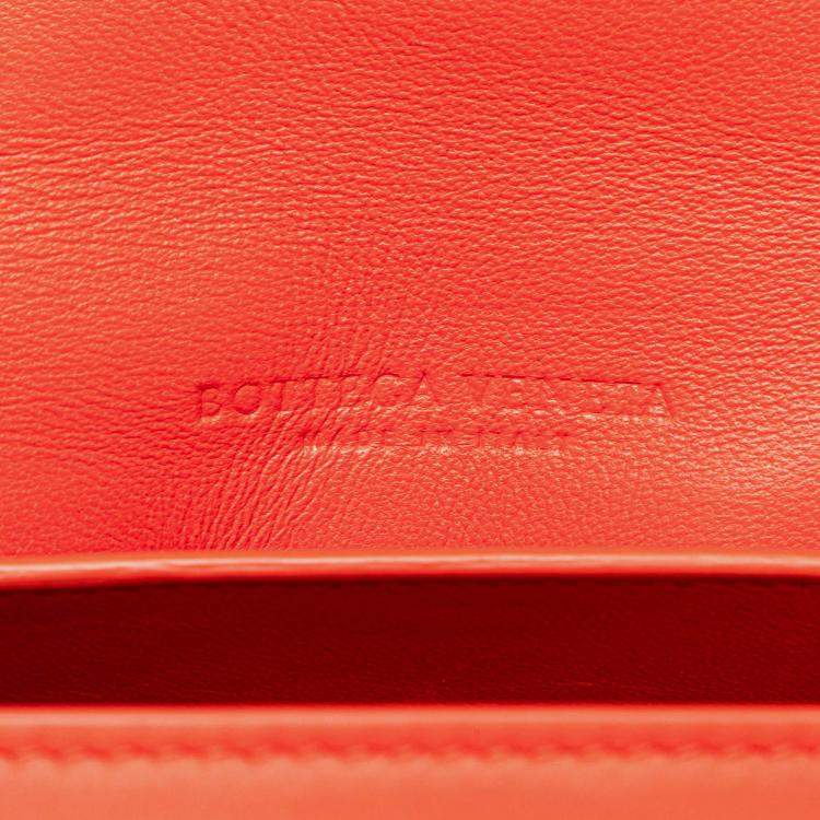 Pre Owned Bottega Veneta Red Mini Nappa Piazza Top Handle Satchel