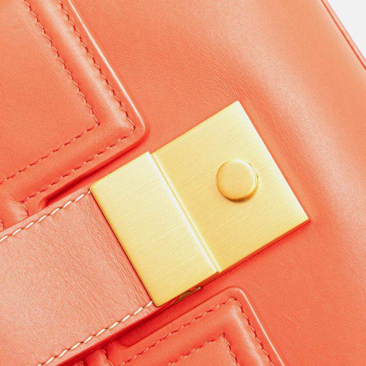 Pre Owned Bottega Veneta Red Mini Nappa Piazza Top Handle Satchel