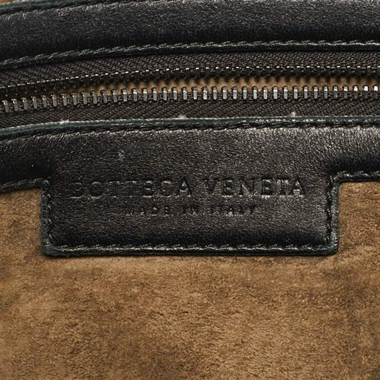 Pre Owned Bottega Veneta Black Intrecciato Leather Nodini Crossbody Bag
