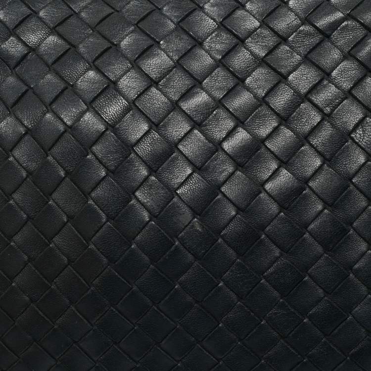 Pre Owned Bottega Veneta Black Intrecciato Leather Nodini Crossbody Bag