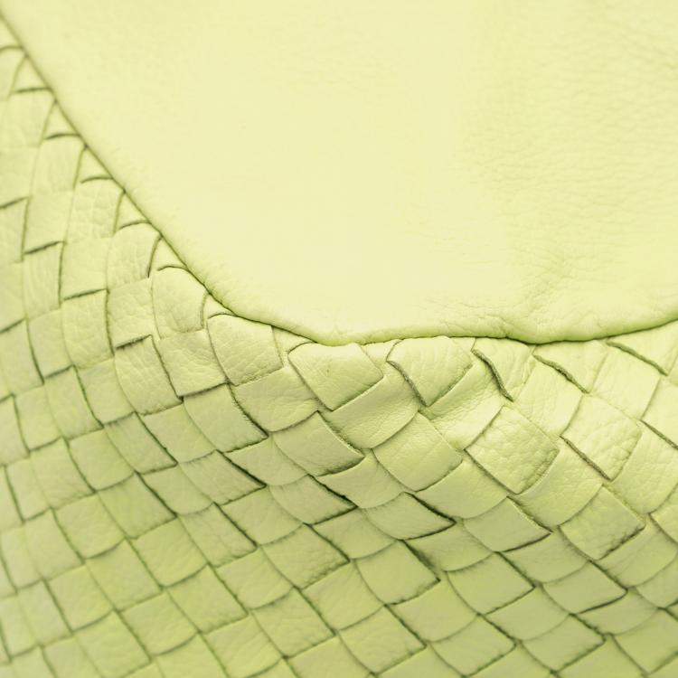 Pre Owned Bottega Veneta Green Nappa Intrecciato Knot Hobo