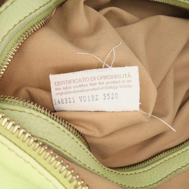 Pre Owned Bottega Veneta Green Nappa Intrecciato Knot Hobo