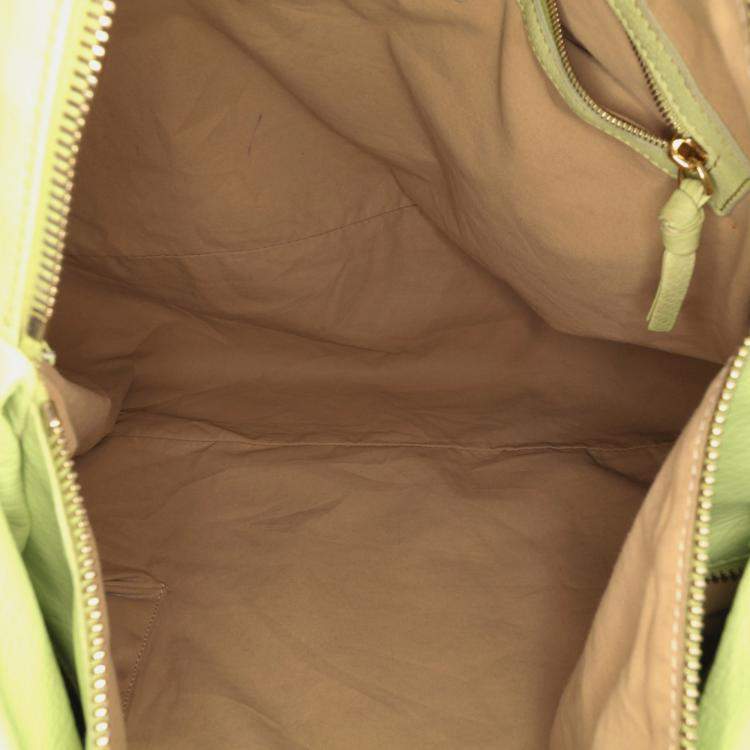 Pre Owned Bottega Veneta Green Nappa Intrecciato Knot Hobo