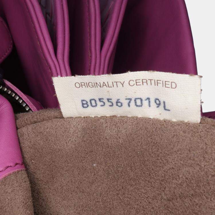Pre Owned Bottega Veneta Purple Medium Nappa Intrecciato Roma Satchel