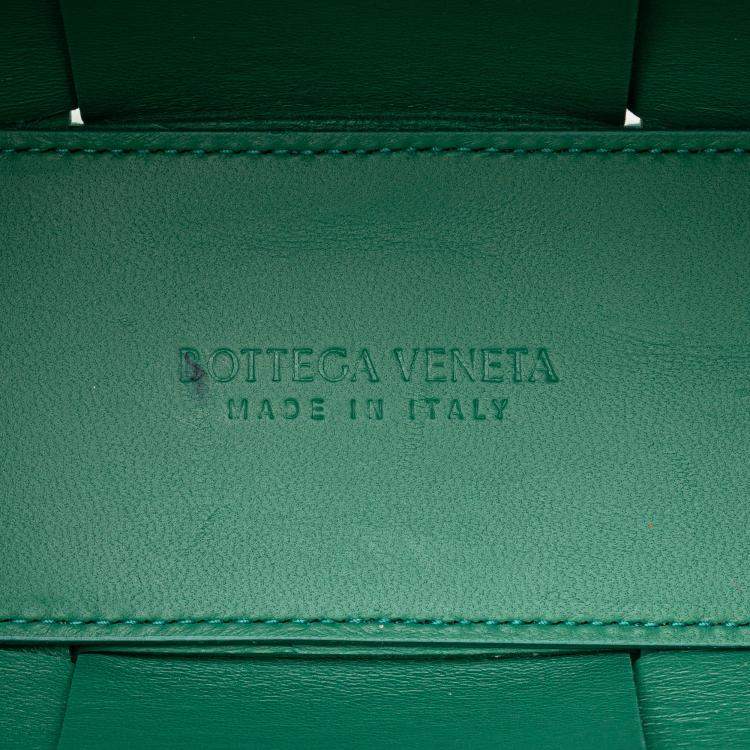 Pre Owned Bottega Veneta Green Candy Lambskin Intreccio Arco Tote