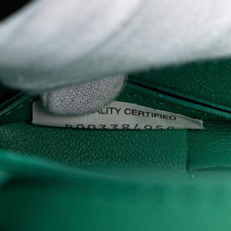 Pre Owned Bottega Veneta Green Candy Lambskin Intreccio Arco Tote