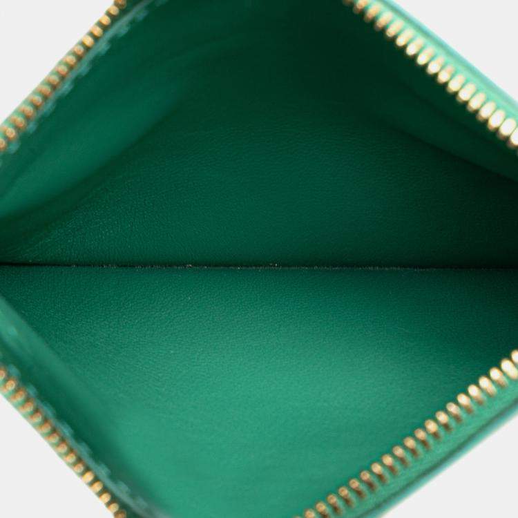 Pre Owned Bottega Veneta Green Candy Lambskin Intreccio Arco Tote