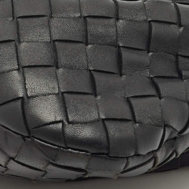 Pre Owned Bottega Veneta Black Intrecciato Leather Mini Jodie Hobo