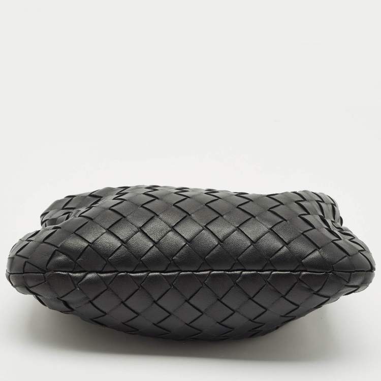 Pre Owned Bottega Veneta Black Intrecciato Leather Mini Jodie Hobo