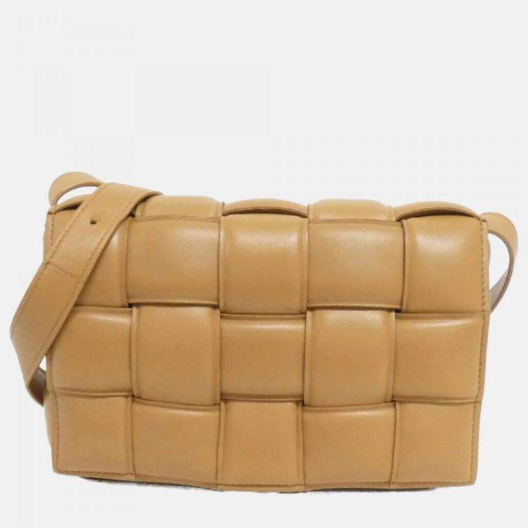 Pre Owned Bottega Veneta Beige Intrecciato Leather Shoulder Bag