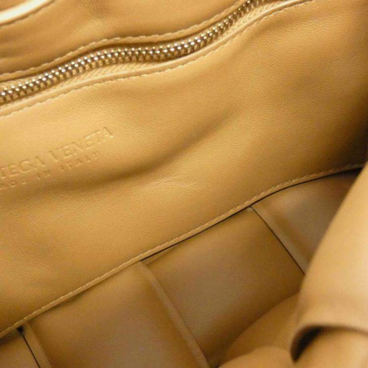 Pre Owned Bottega Veneta Beige Intrecciato Leather Shoulder Bag