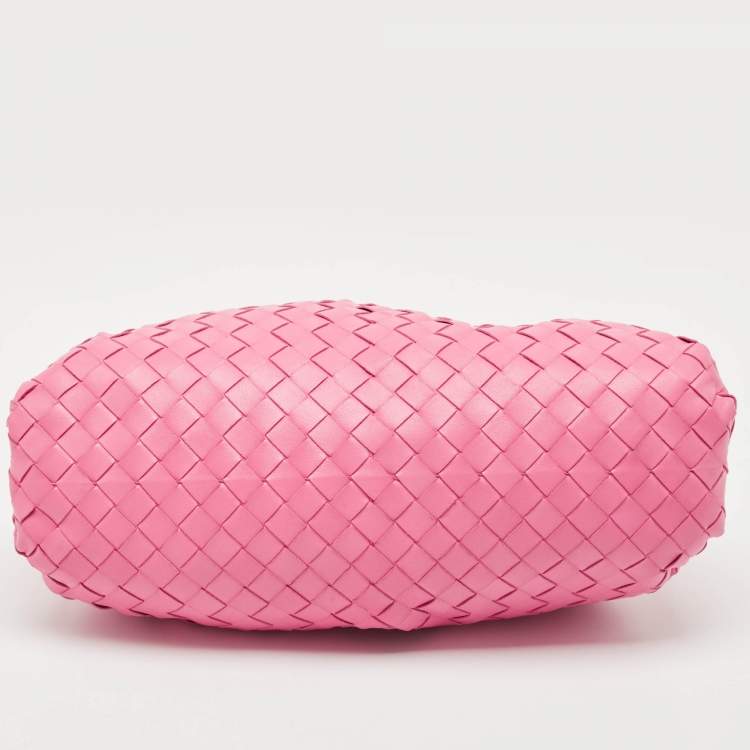 Pre Owned Bottega Veneta Pink Intrecciato Leather Classic The Pouch