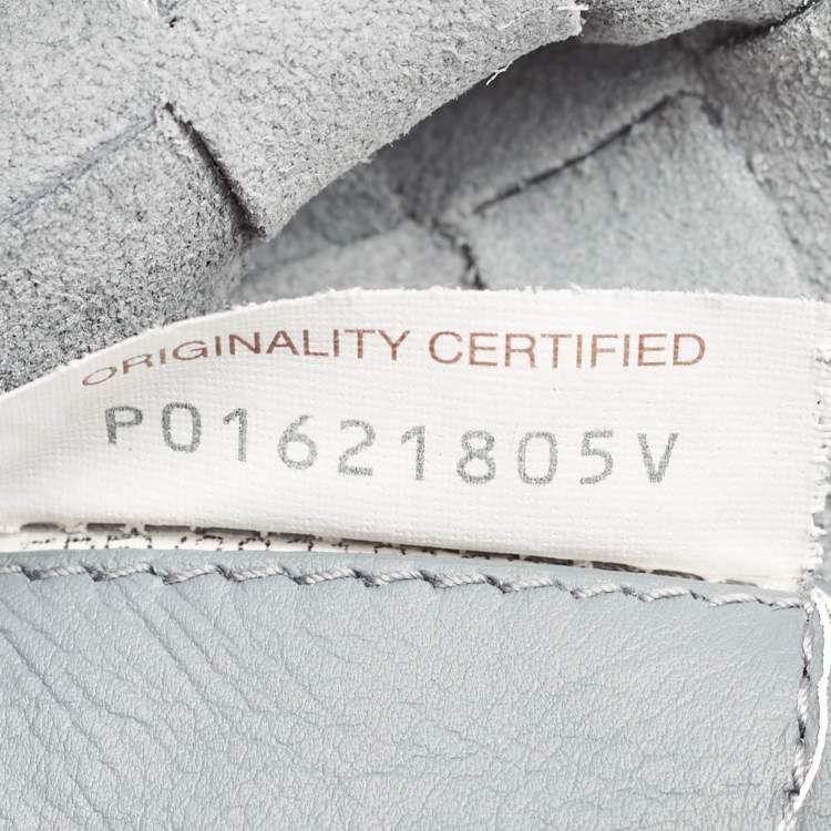 Pre Owned Bottega Veneta Slate Grey Intrecciato Leather Oversized Zip Pouch