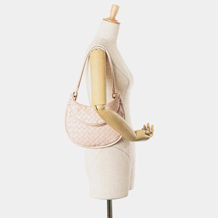 Pre Owned Bottega Veneta Pink Small Nappa Intrecciato Gemelli Hobo