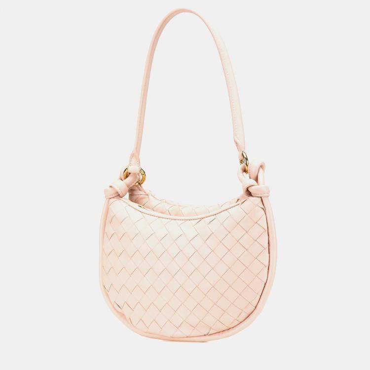 Pre Owned Bottega Veneta Pink Small Nappa Intrecciato Gemelli Hobo