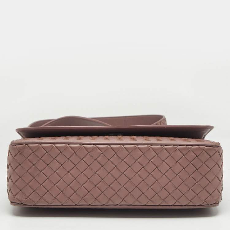 Pre Owned Bottega Veneta Old Rose Intrecciato Leather Alumna Top Handle Bag