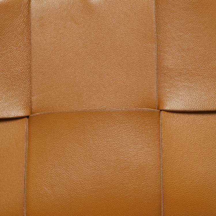 Pre Owned Bottega Veneta Brown Intreccio Leather Mini Arco Tote