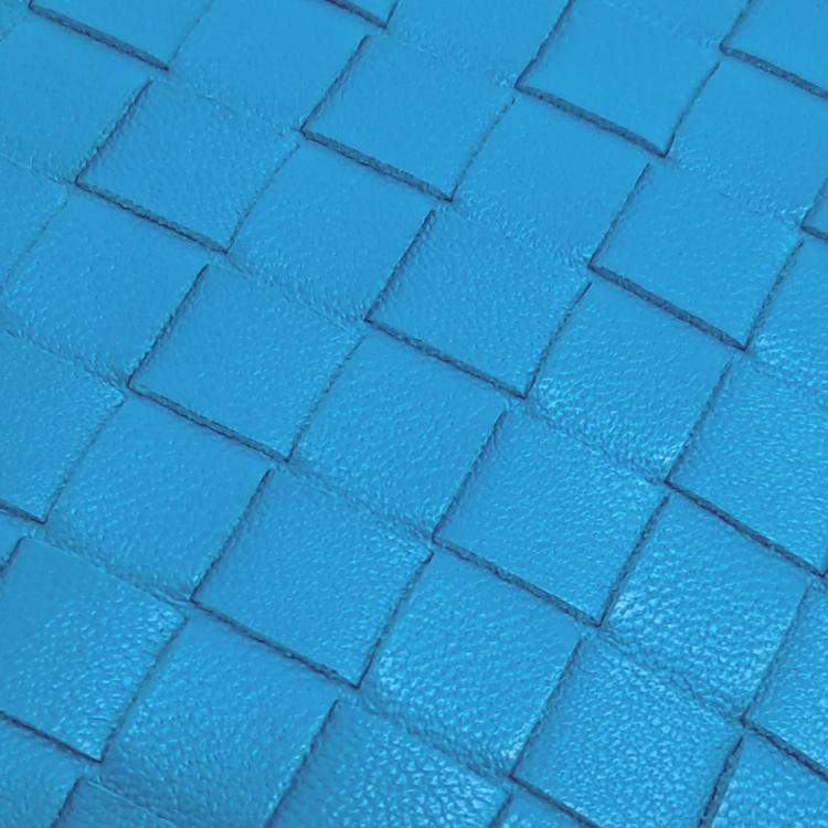 Pre Owned Bottega Veneta Blue Leather Mesh Bulb Small Bag