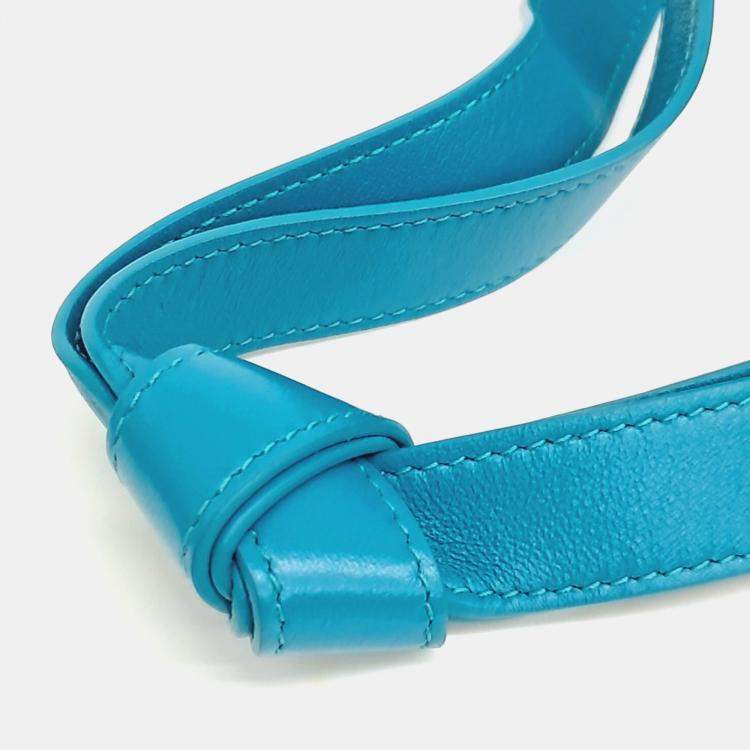 Pre Owned Bottega Veneta Blue Leather Mesh Bulb Small Bag