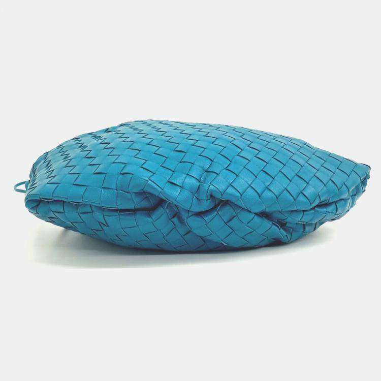 Pre Owned Bottega Veneta Blue Leather Mesh Bulb Small Bag