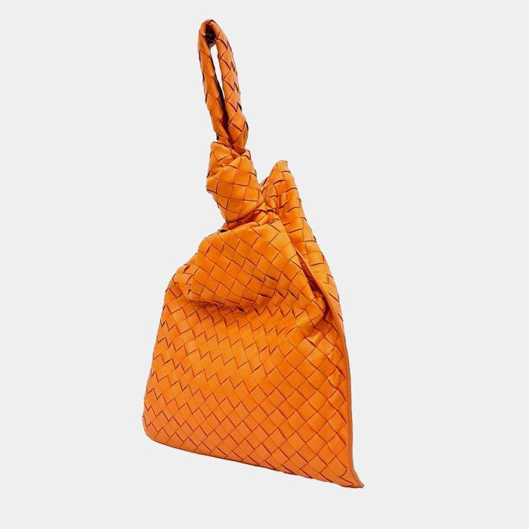 Pre Owned Bottega Veneta Orange Leather BV Twist bag