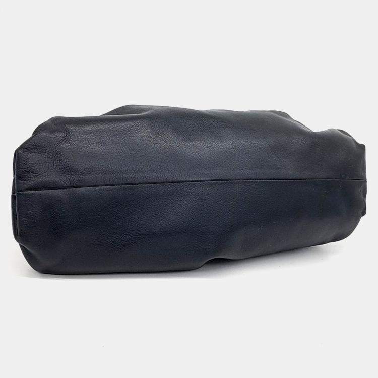 Pre Owned Bottega Veneta Black Leather Butter Calf Pouch