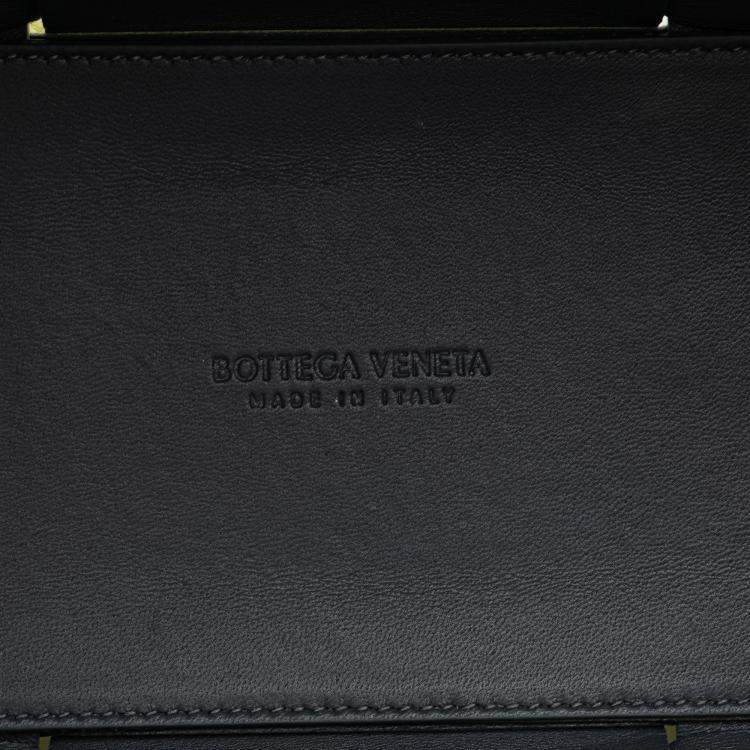 Pre Owned Bottega Veneta Cream Small Lambskin Intrecciato Arco Tote