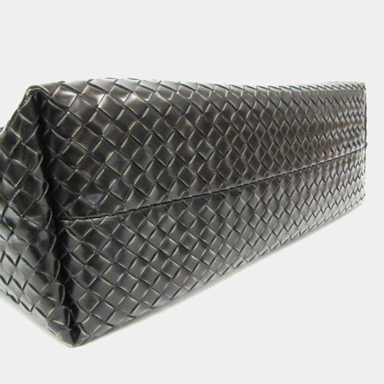 Pre Owned Bottega Veneta Intrecciato Black Leather Handbag 