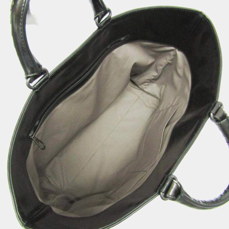 Pre Owned Bottega Veneta Intrecciato Black Leather Handbag 