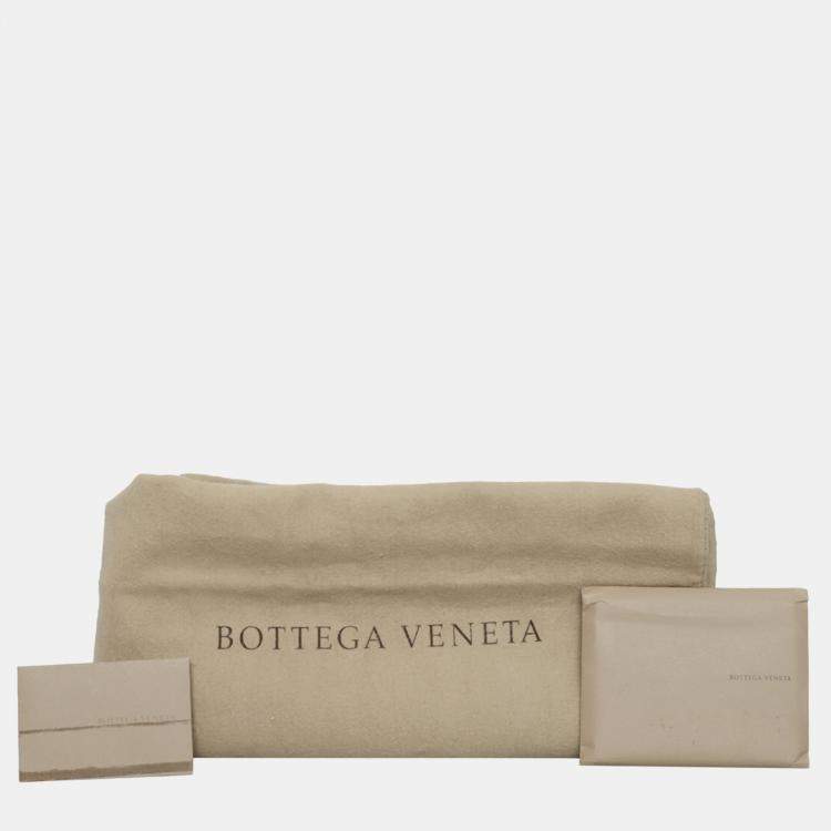 Pre Owned Bottega Veneta Intrecciato  Yellow Leather Messenger Bag